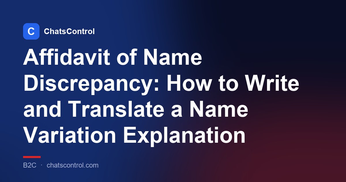 Affidavit of Name Discrepancy: How to Write and Translate a Name Variation Explanation
