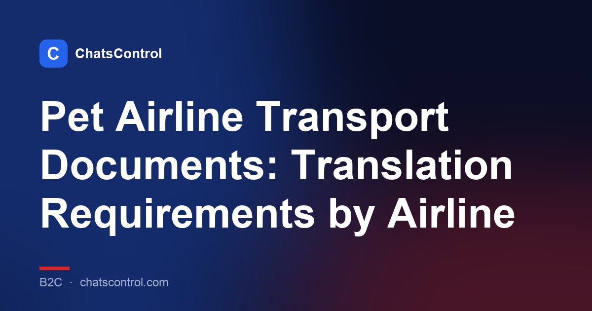 Pet Airline Transport Documents: Translation Requirements by Airline