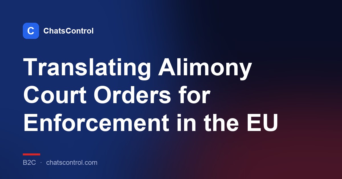 Translating Alimony Court Orders for Enforcement in the EU
