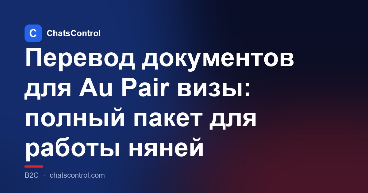 Перевод документов для Au Pair визы: полный пакет для работы няней