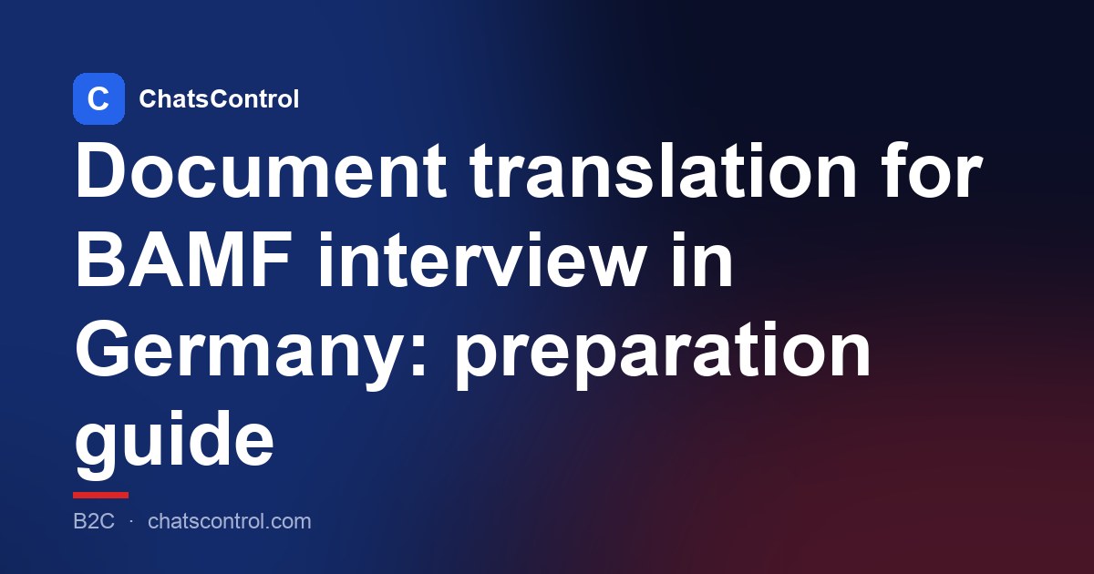 Document translation for BAMF interview in Germany: preparation guide