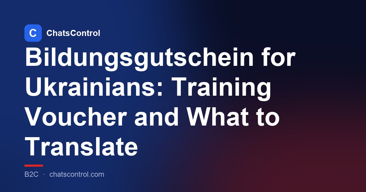 Bildungsgutschein for Ukrainians: Training Voucher and What to Translate