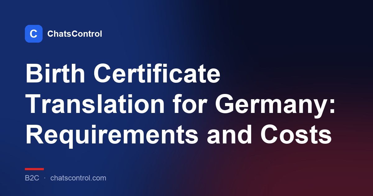 Birth Certificate Translation for Germany: Requirements and Costs