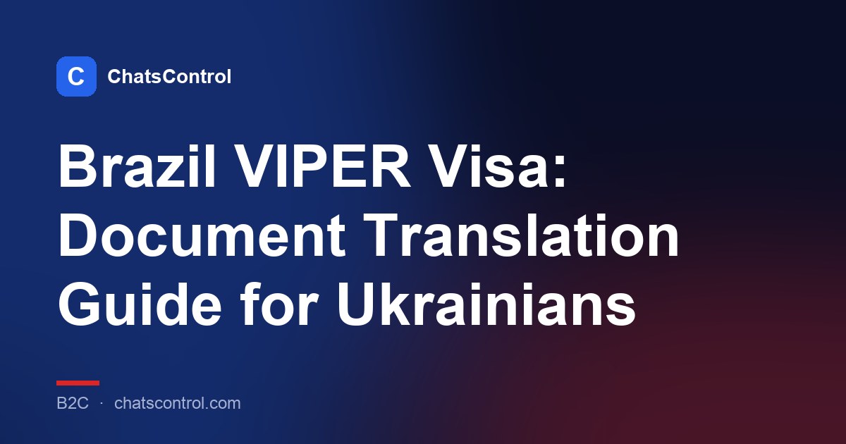 Brazil VIPER Visa: Document Translation Guide for Ukrainians