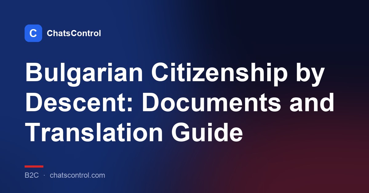 Bulgarian Citizenship by Descent: Documents and Translation Guide