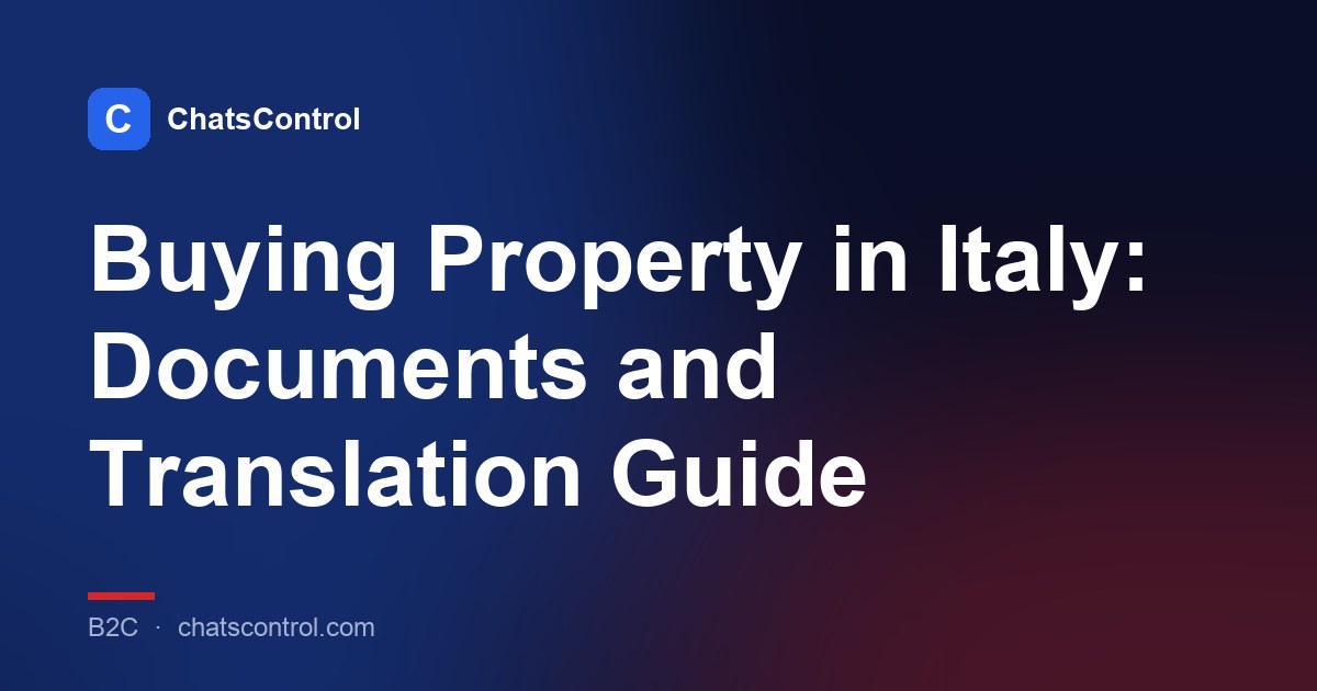 Buying Property in Italy: Documents and Translation Guide