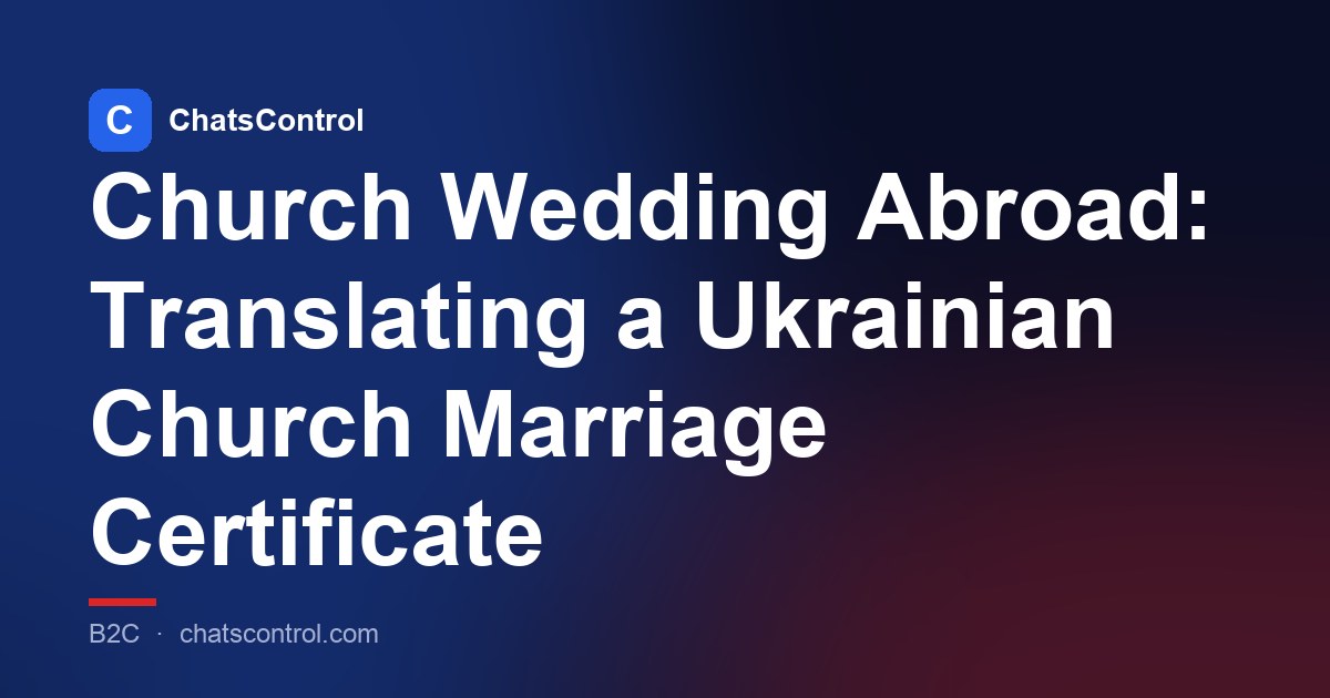 Church Wedding Abroad: Translating a Ukrainian Church Marriage Certificate
