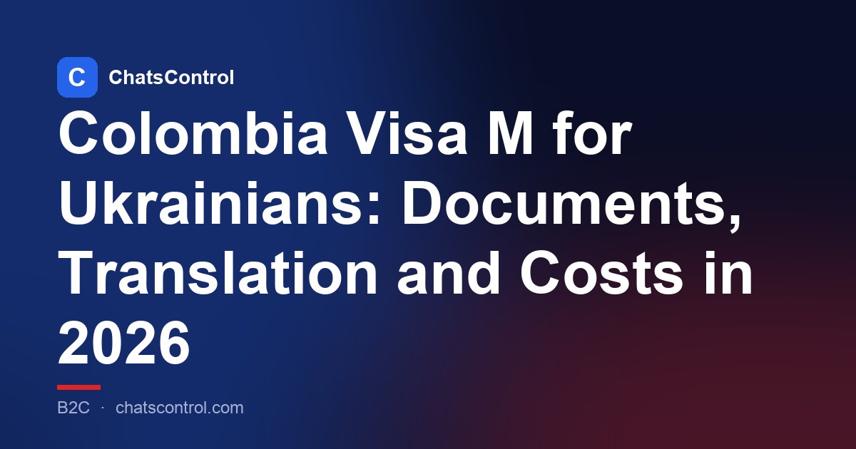 Colombia Visa M for Ukrainians: Documents, Translation and Costs in 2026