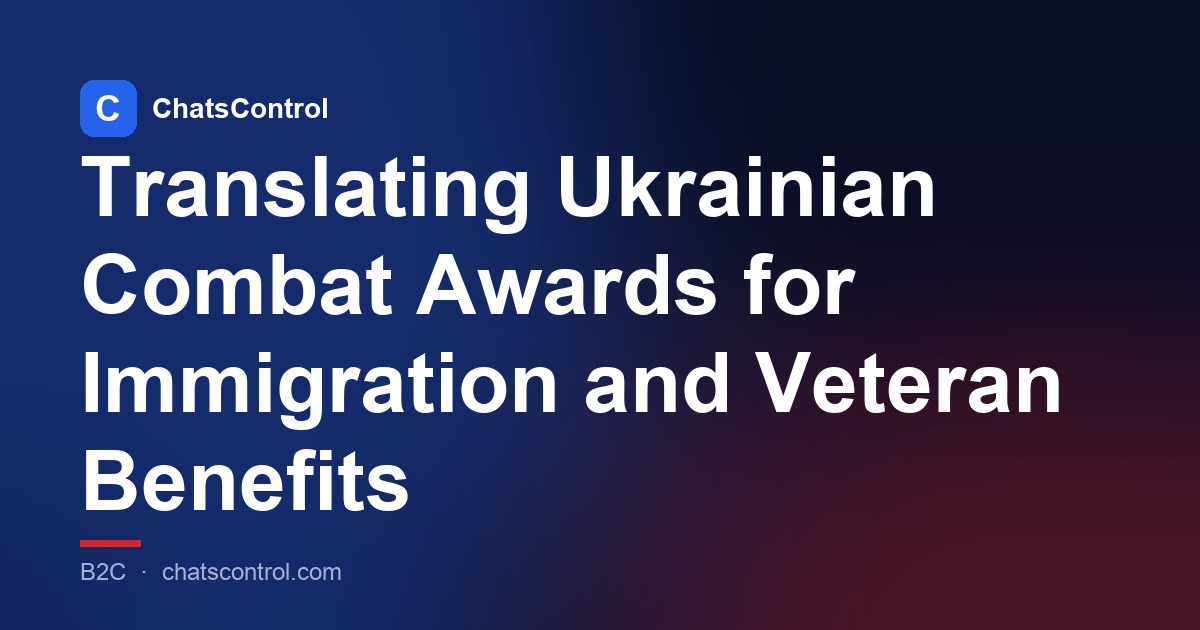 Translating Ukrainian Combat Awards for Immigration and Veteran Benefits