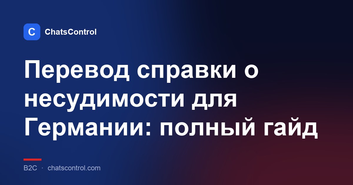 Перевод справки о несудимости для Германии: полный гайд