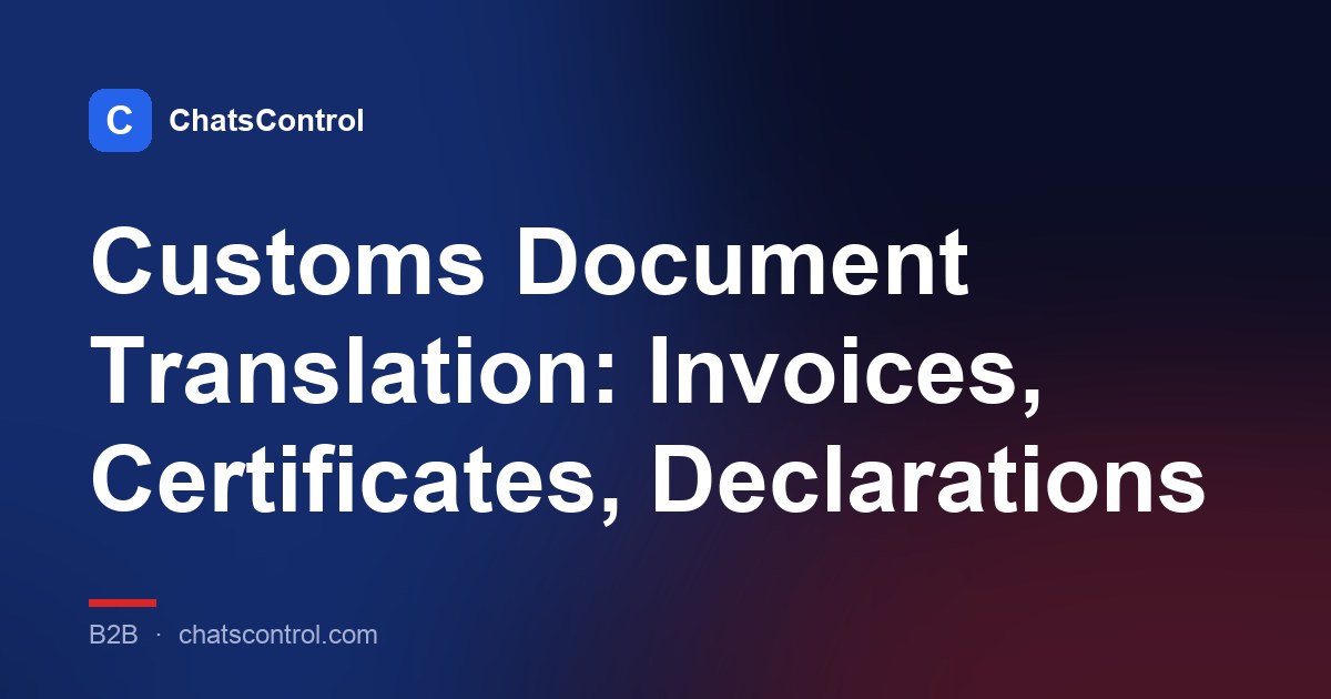 Customs Document Translation: Invoices, Certificates, Declarations
