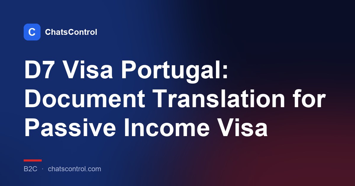 D7 Visa Portugal: Document Translation for Passive Income Visa
