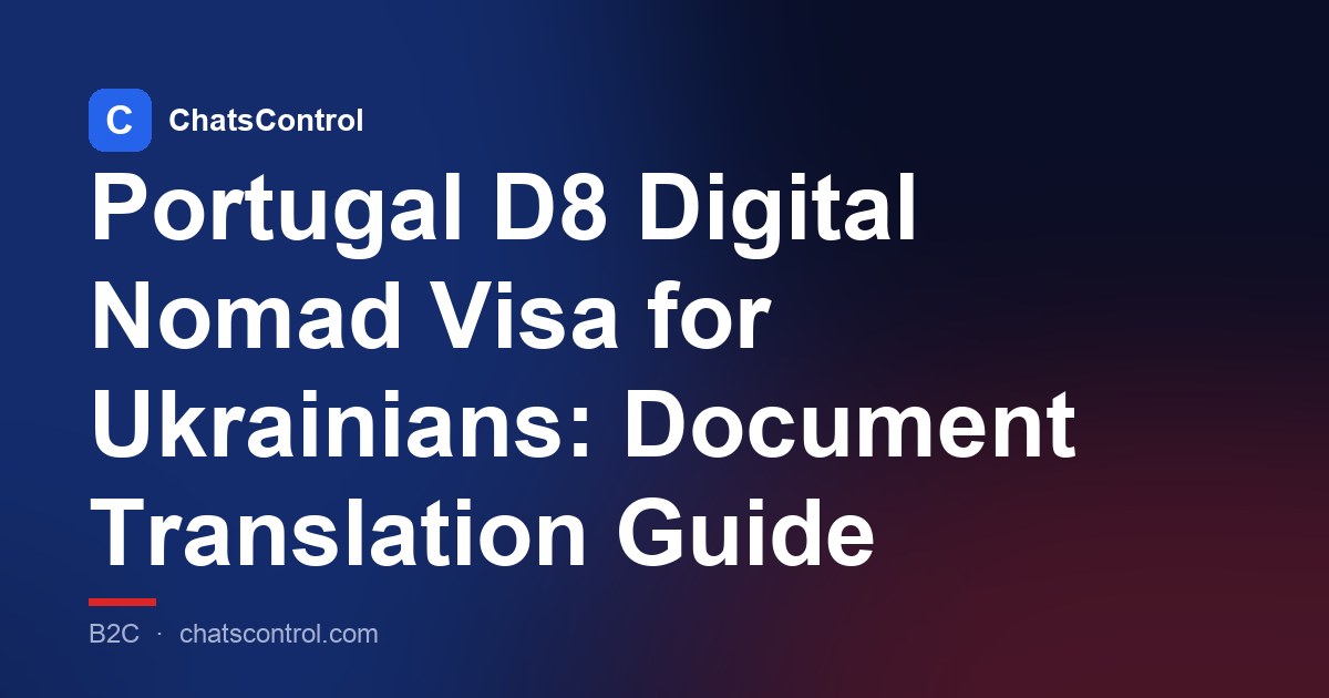Portugal D8 Digital Nomad Visa for Ukrainians: Document Translation Guide