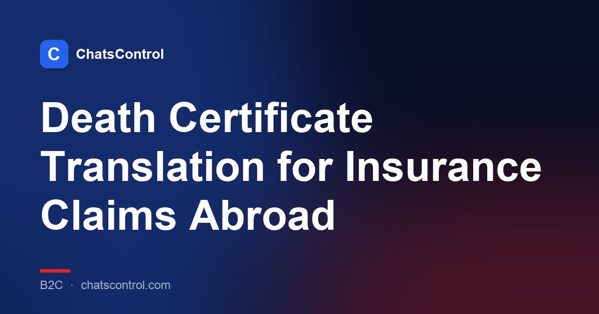 Death Certificate Translation for Insurance Claims Abroad