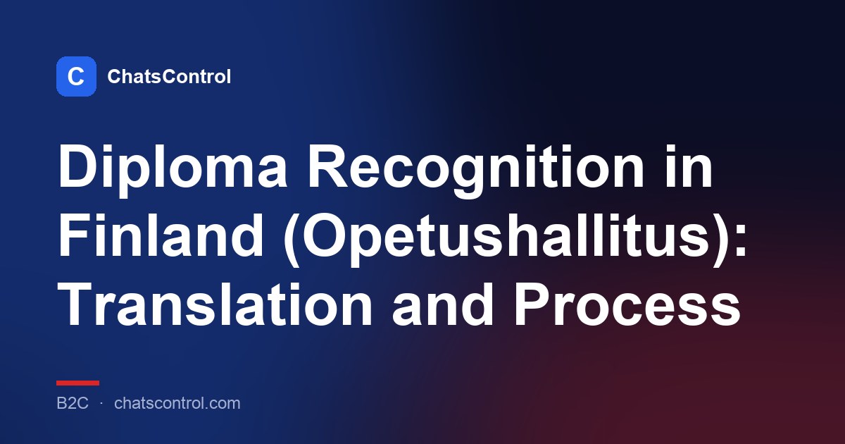 Diploma Recognition in Finland (Opetushallitus): Translation and Process