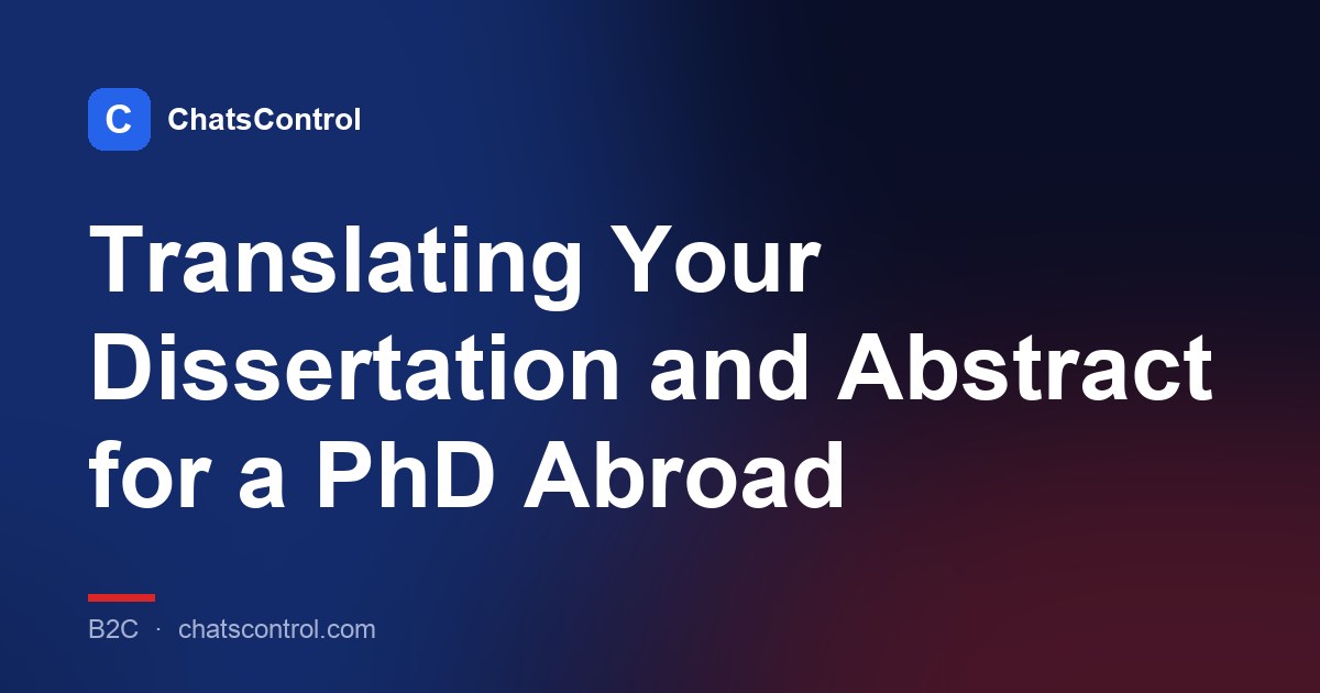 Translating Your Dissertation and Abstract for a PhD Abroad