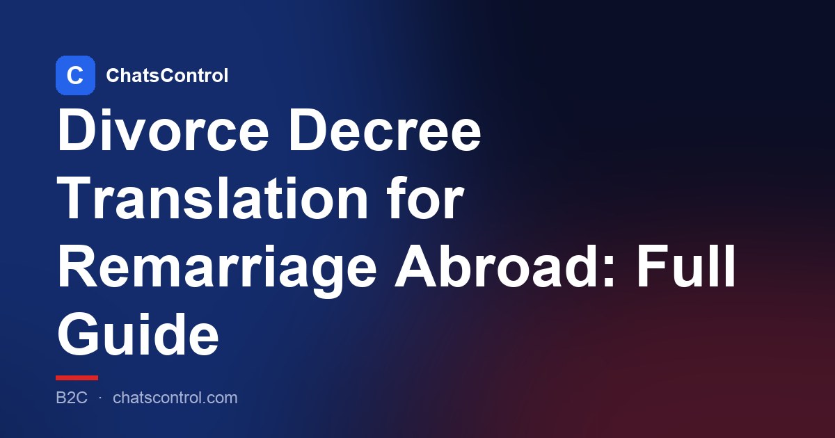 Divorce Decree Translation for Remarriage Abroad: Full Guide