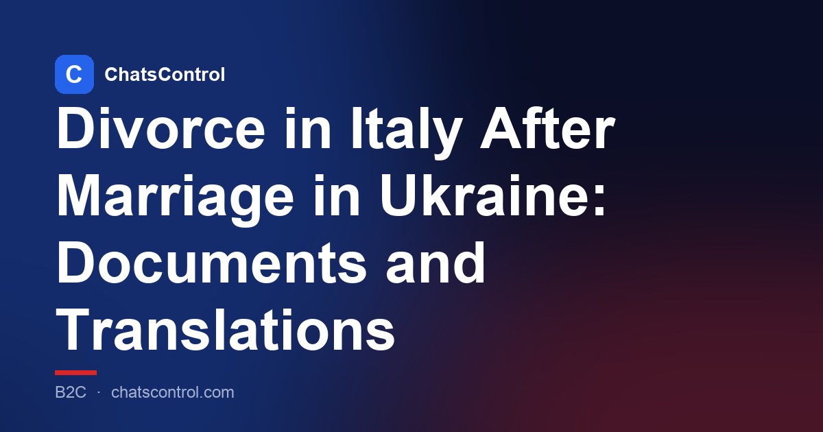 Divorce in Italy After Marriage in Ukraine: Documents and Translations