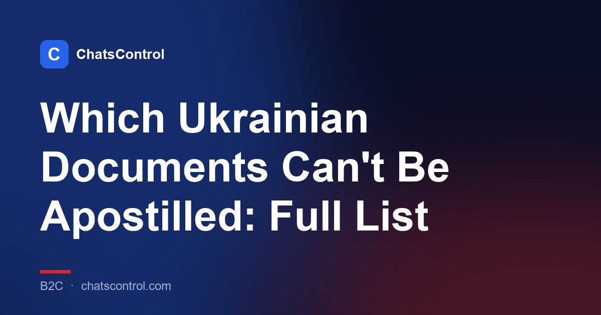 Which Ukrainian Documents Can't Be Apostilled: Full List