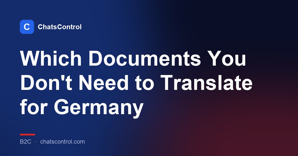 Which Documents You Don't Need to Translate for Germany