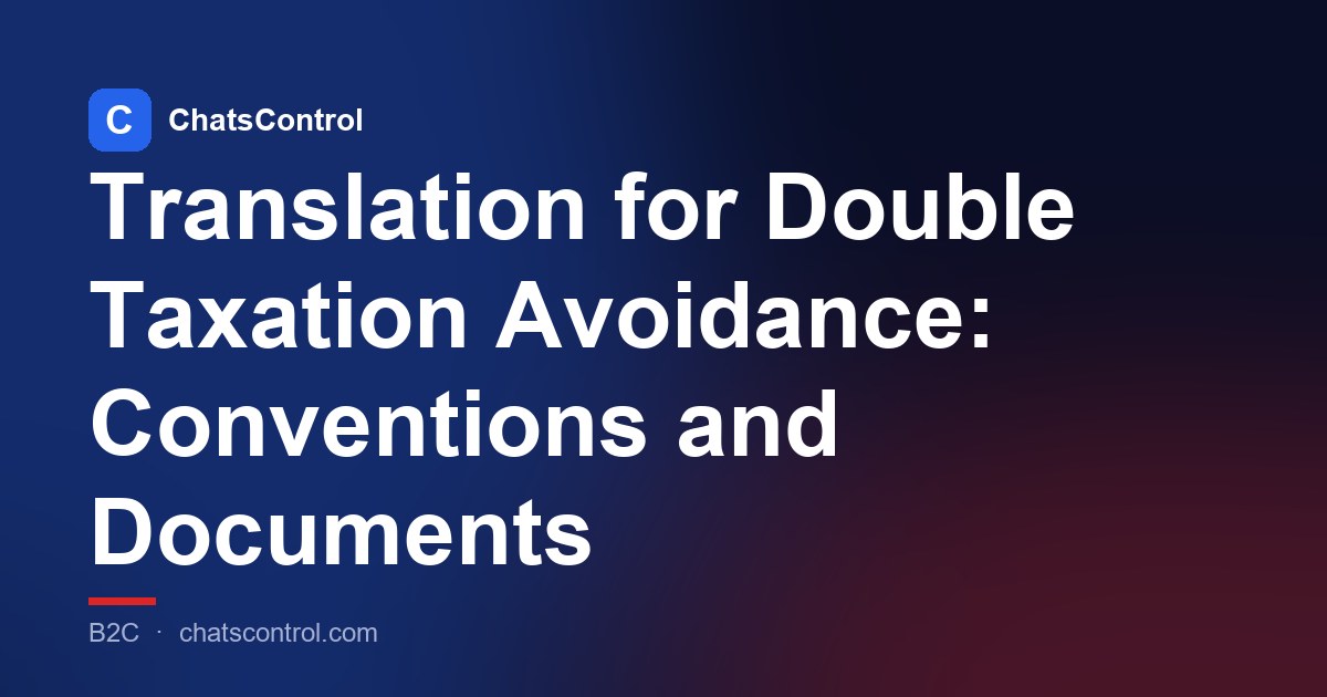 Translation for Double Taxation Avoidance: Conventions and Documents