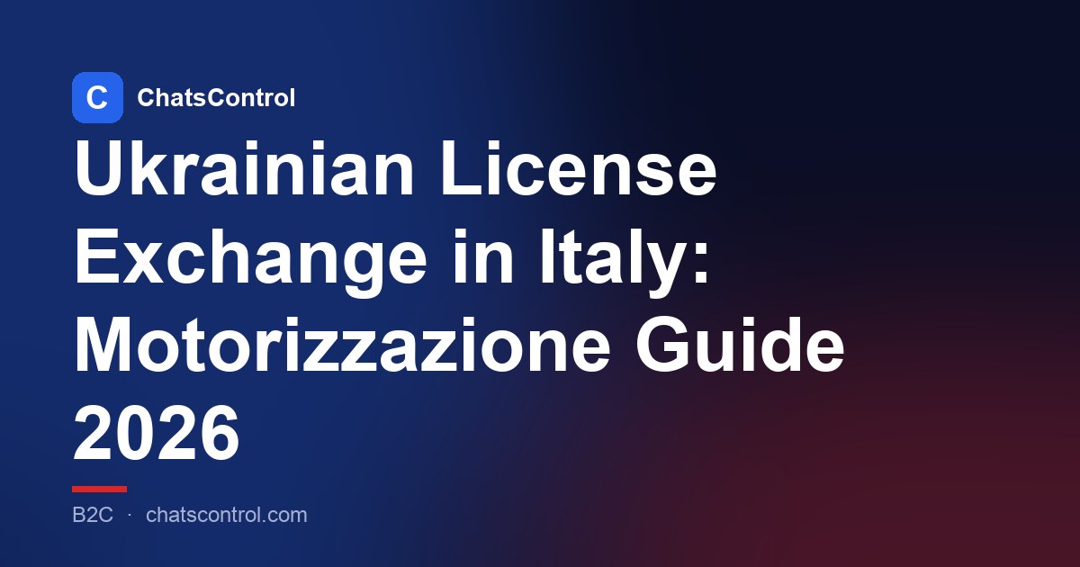 Ukrainian License Exchange in Italy: Motorizzazione Guide 2026
