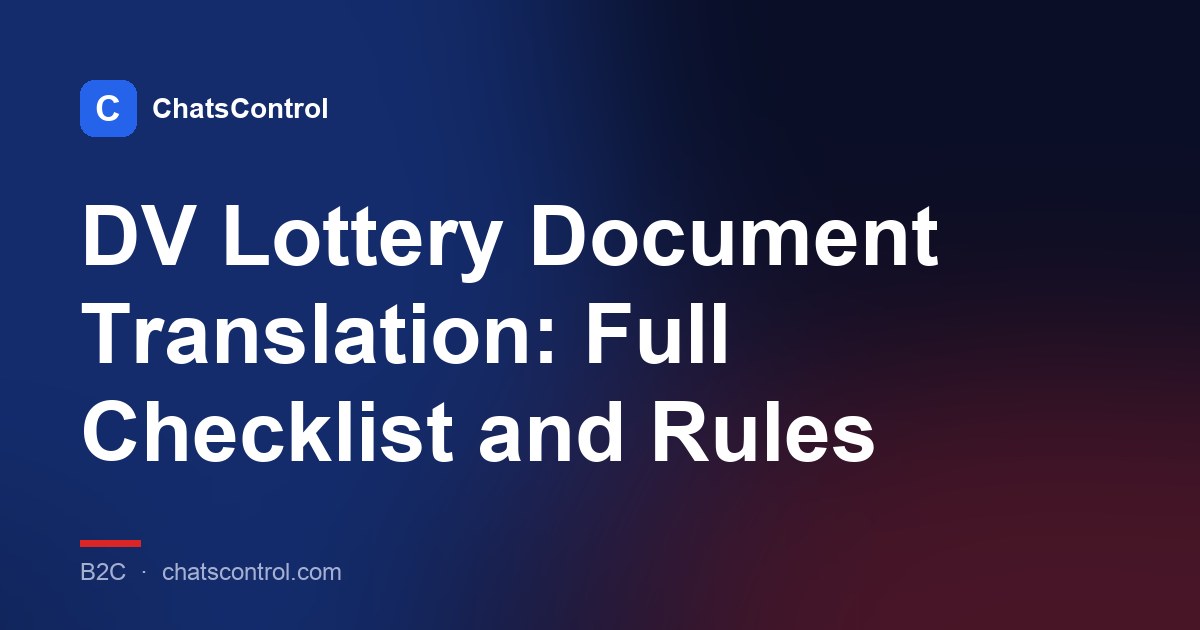 DV Lottery Document Translation: Full Checklist and Rules