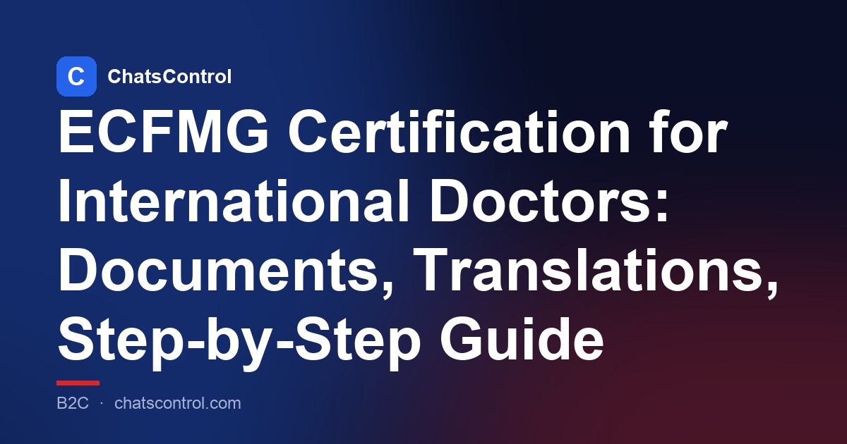ECFMG Certification for International Doctors: Documents, Translations, Step-by-Step Guide