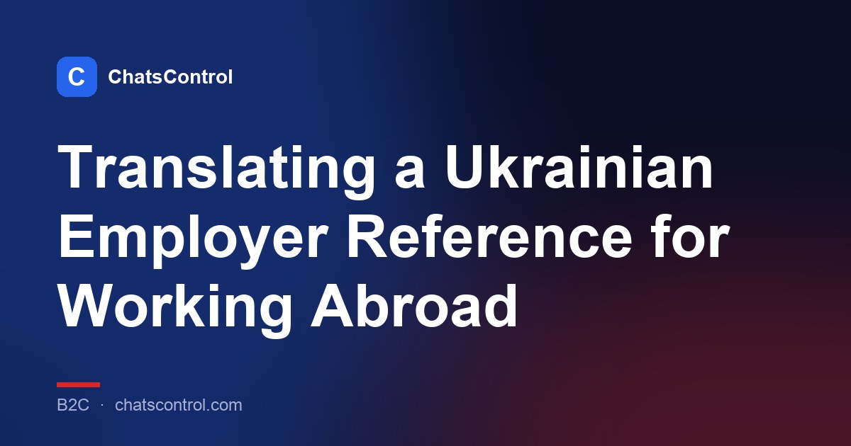 Translating a Ukrainian Employer Reference for Working Abroad