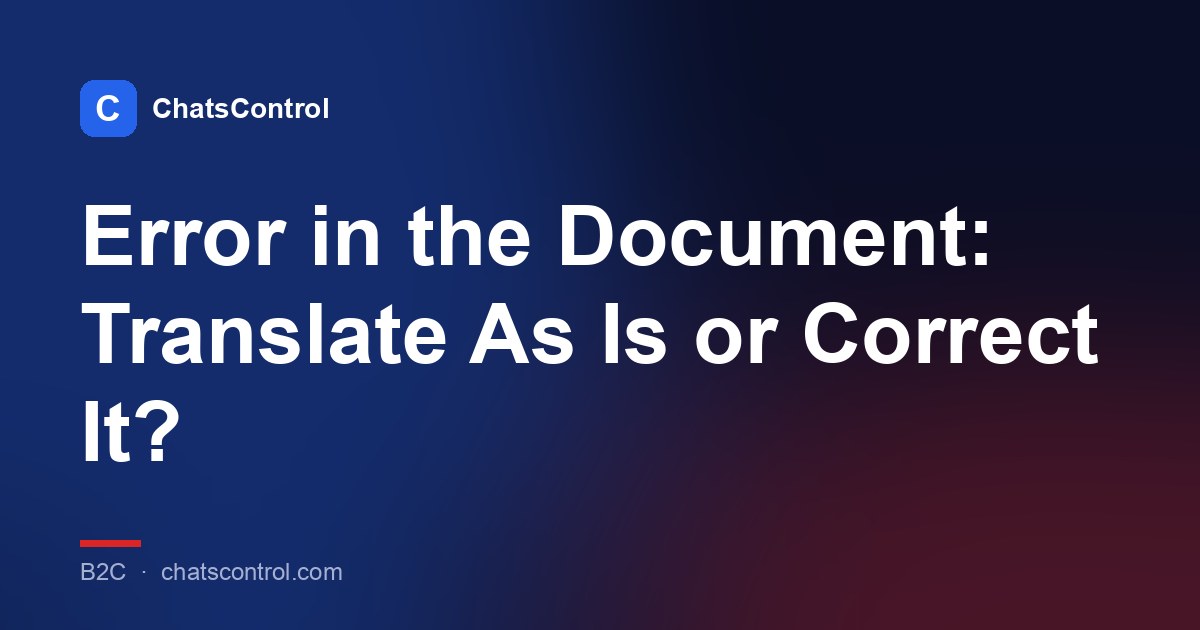 Error in the Document: Translate As Is or Correct It?