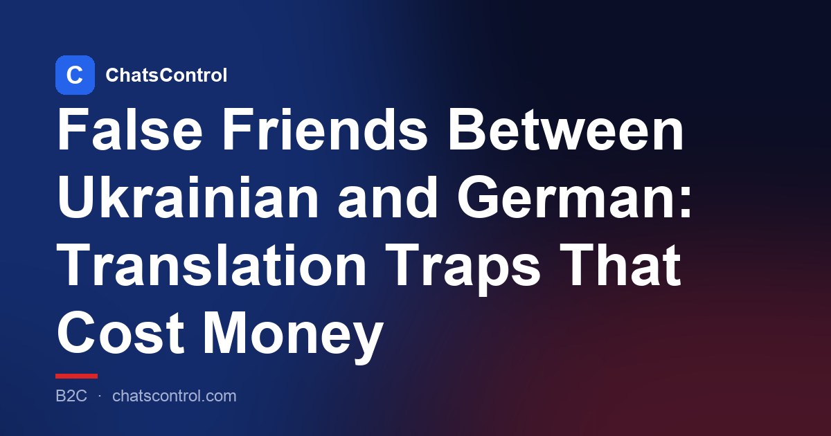 False Friends Between Ukrainian and German: Translation Traps That Cost Money