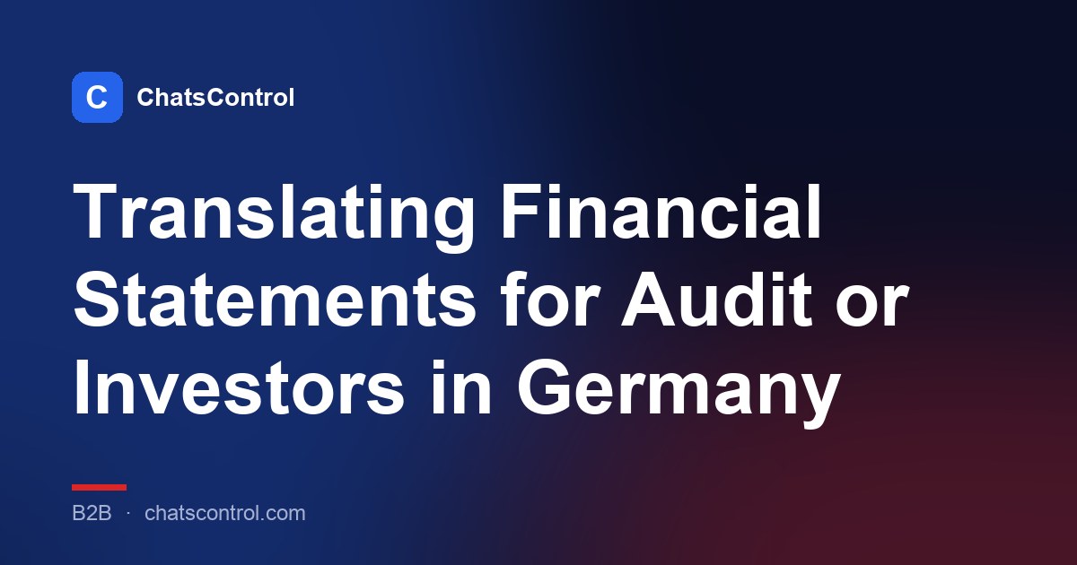 Translating Financial Statements for Audit or Investors in Germany