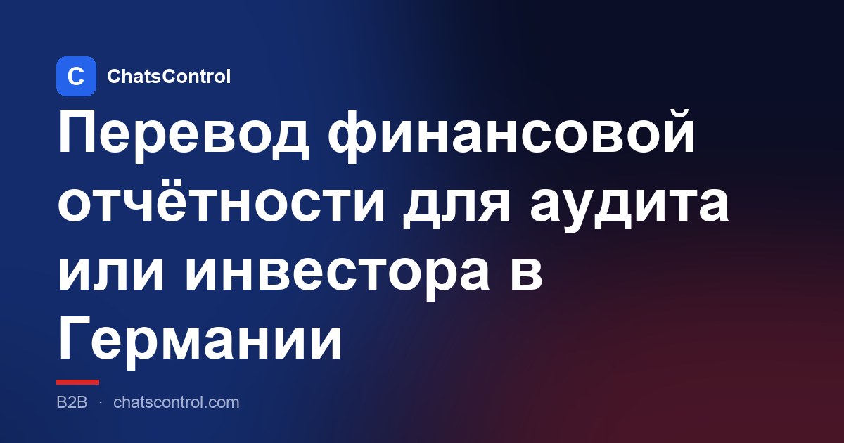 Перевод финансовой отчётности для аудита или инвестора в Германии