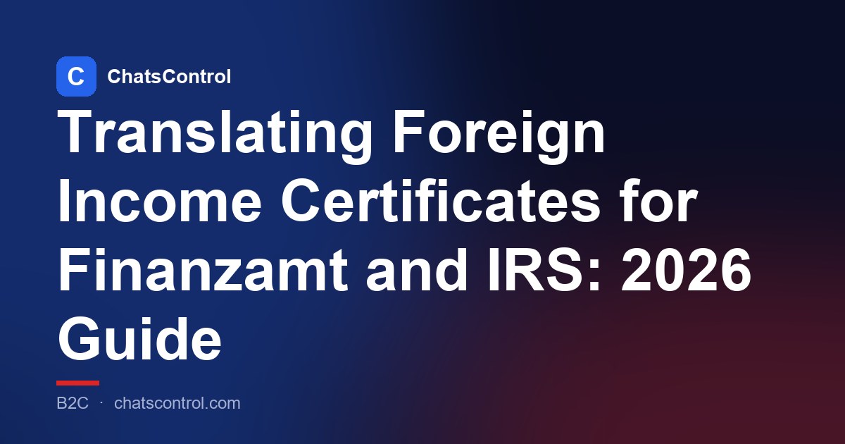 Translating Foreign Income Certificates for Finanzamt and IRS: 2026 Guide