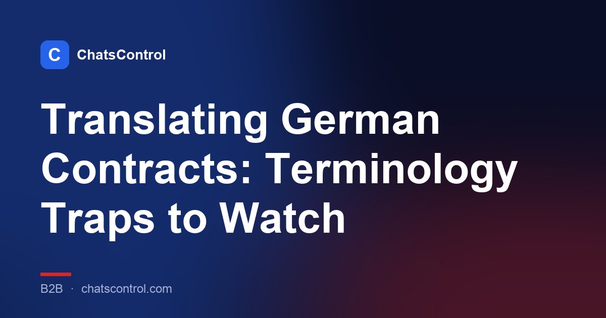 Translating German Contracts: Terminology Traps to Watch
