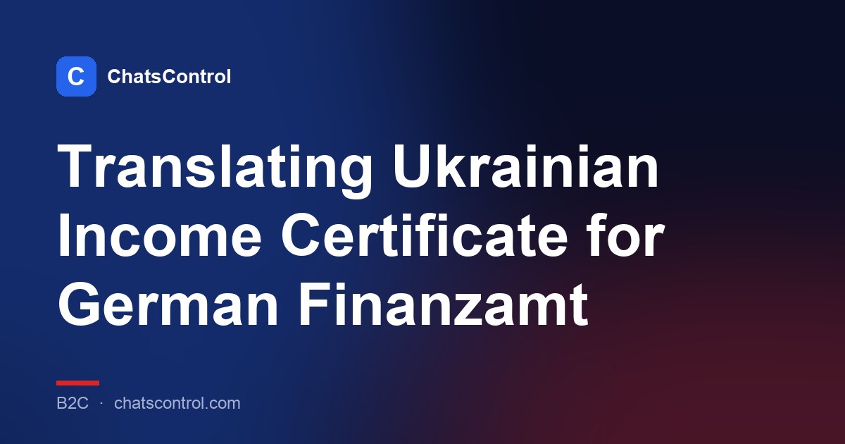 Translating Ukrainian Income Certificate for German Finanzamt