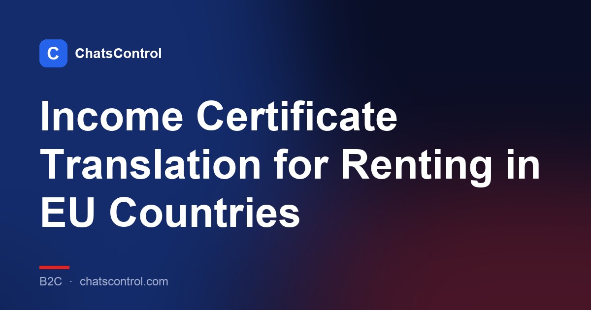 Income Certificate Translation for Renting in EU Countries