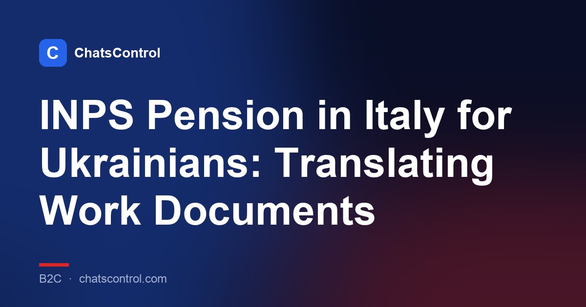 INPS Pension in Italy for Ukrainians: Translating Work Documents
