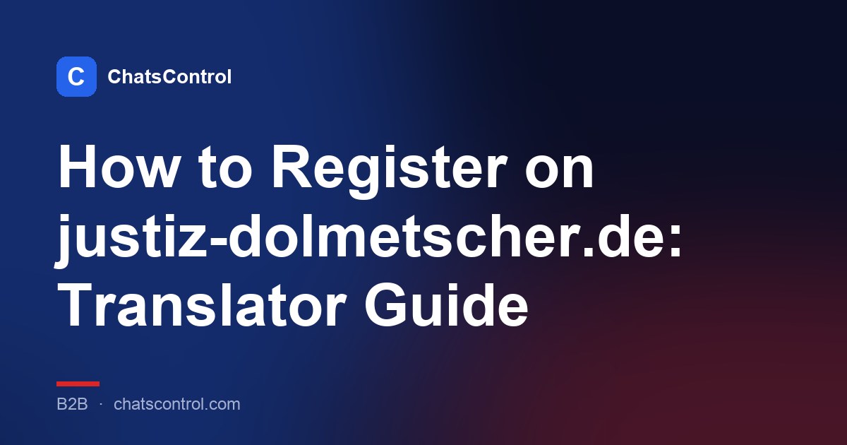 How to Register on justiz-dolmetscher.de: Translator Guide