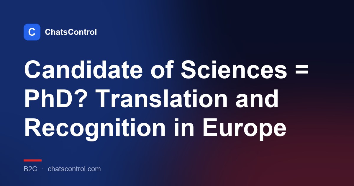 Candidate of Sciences = PhD? Translation and Recognition in Europe