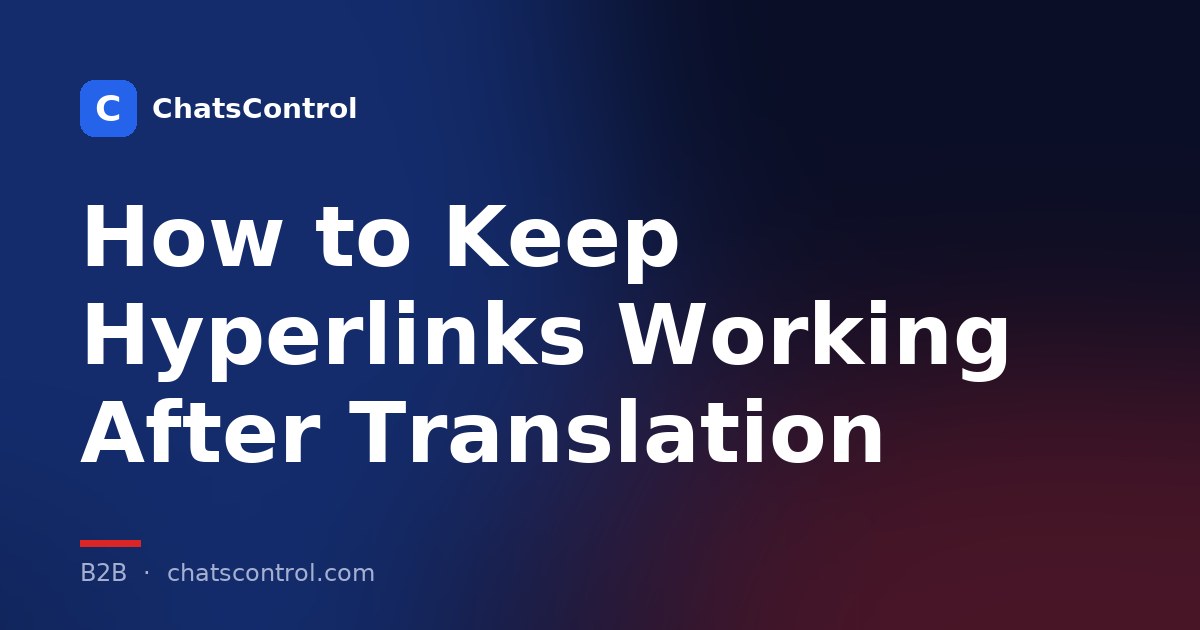 How to Keep Hyperlinks Working After Translation