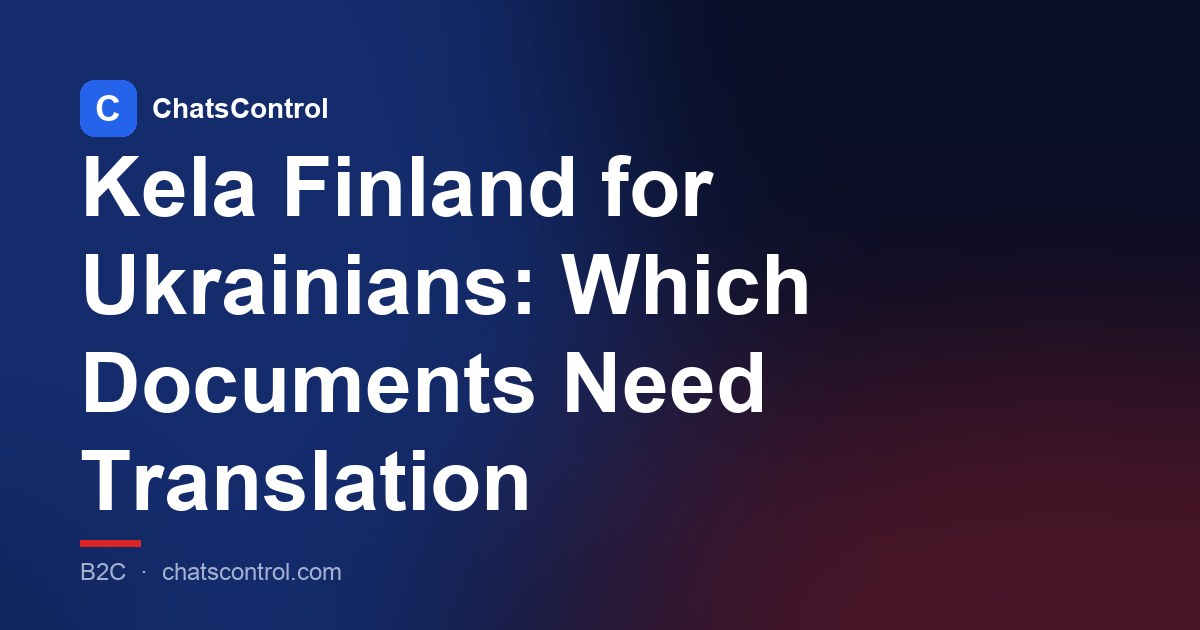 Kela Finland for Ukrainians: Which Documents Need Translation