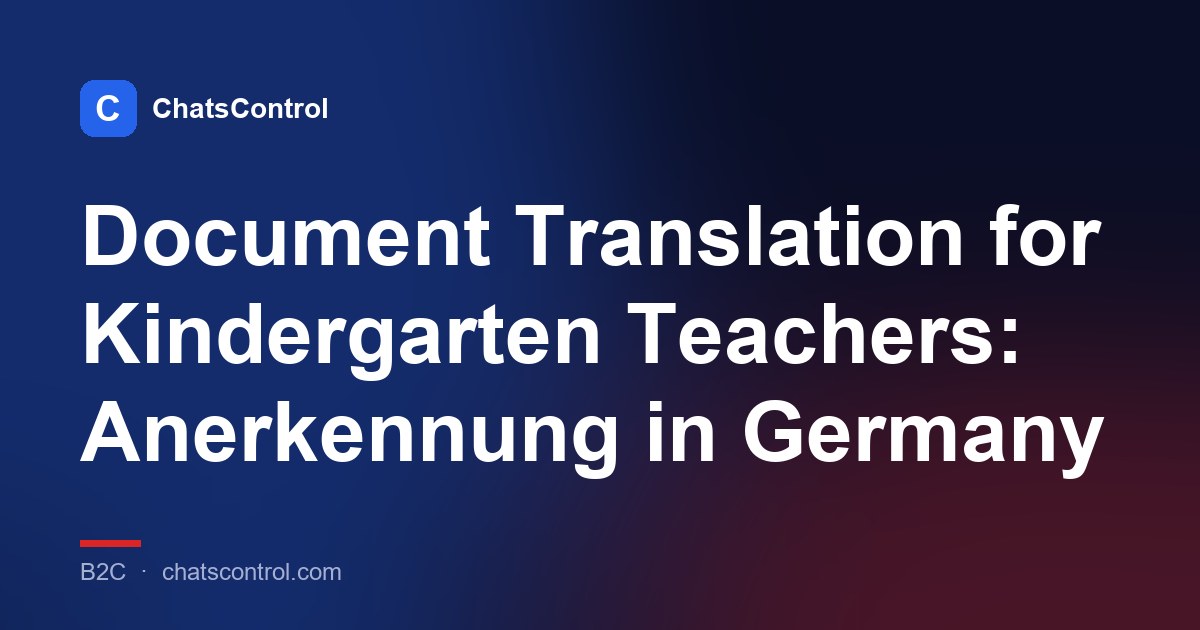Document Translation for Kindergarten Teachers: Anerkennung in Germany