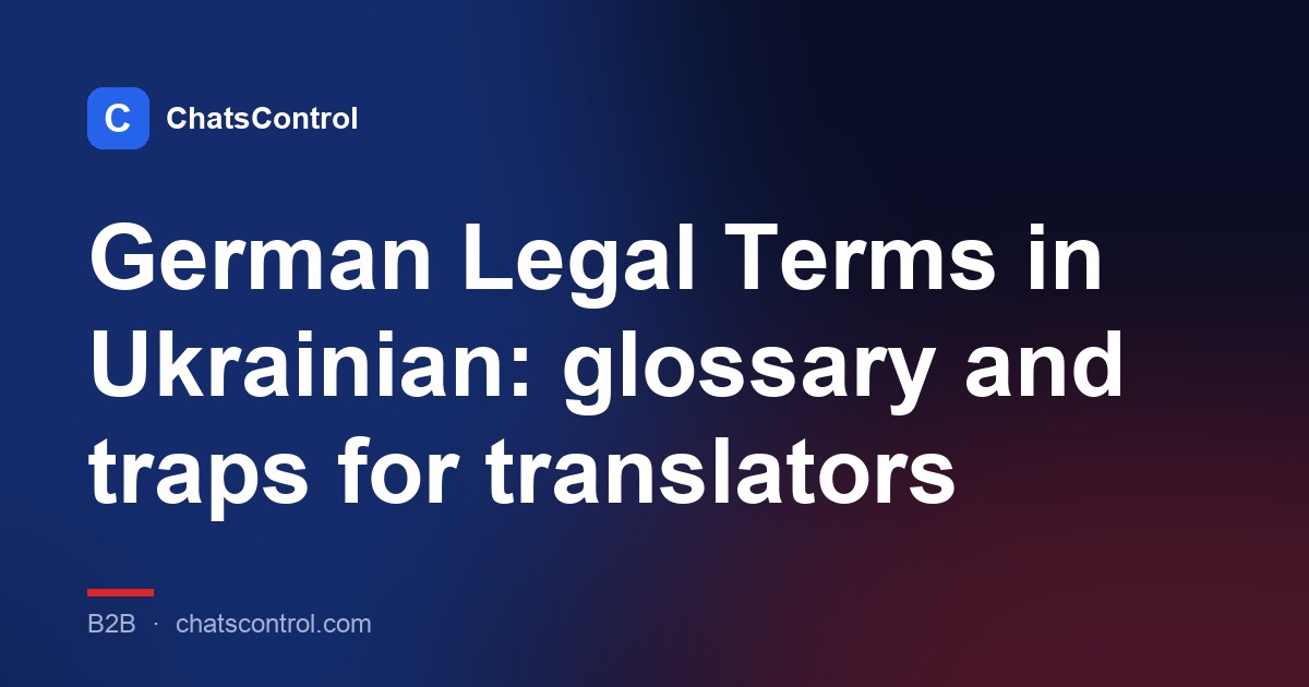 German Legal Terms in Ukrainian: glossary and traps for translators