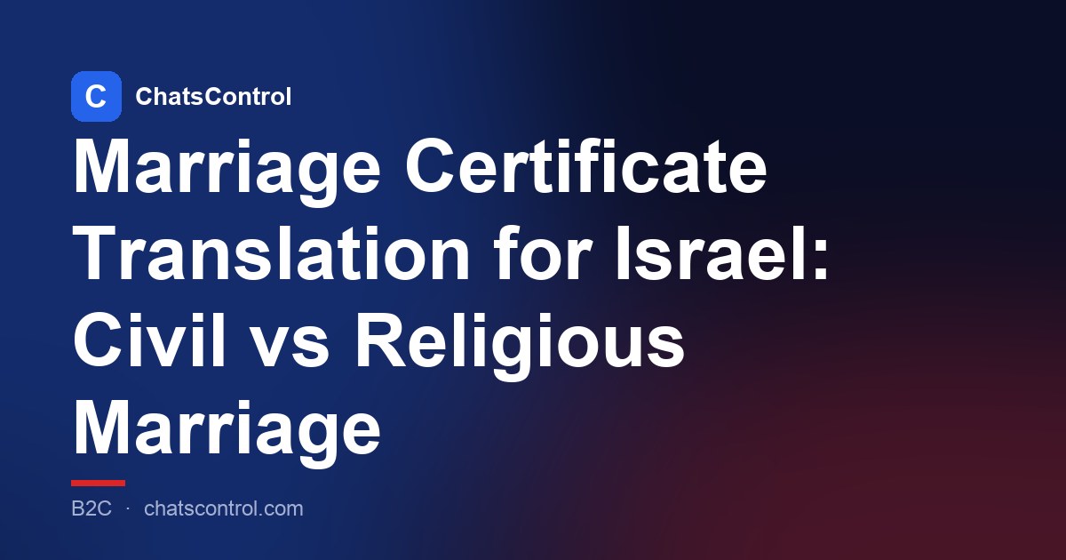 Marriage Certificate Translation for Israel: Civil vs Religious Marriage