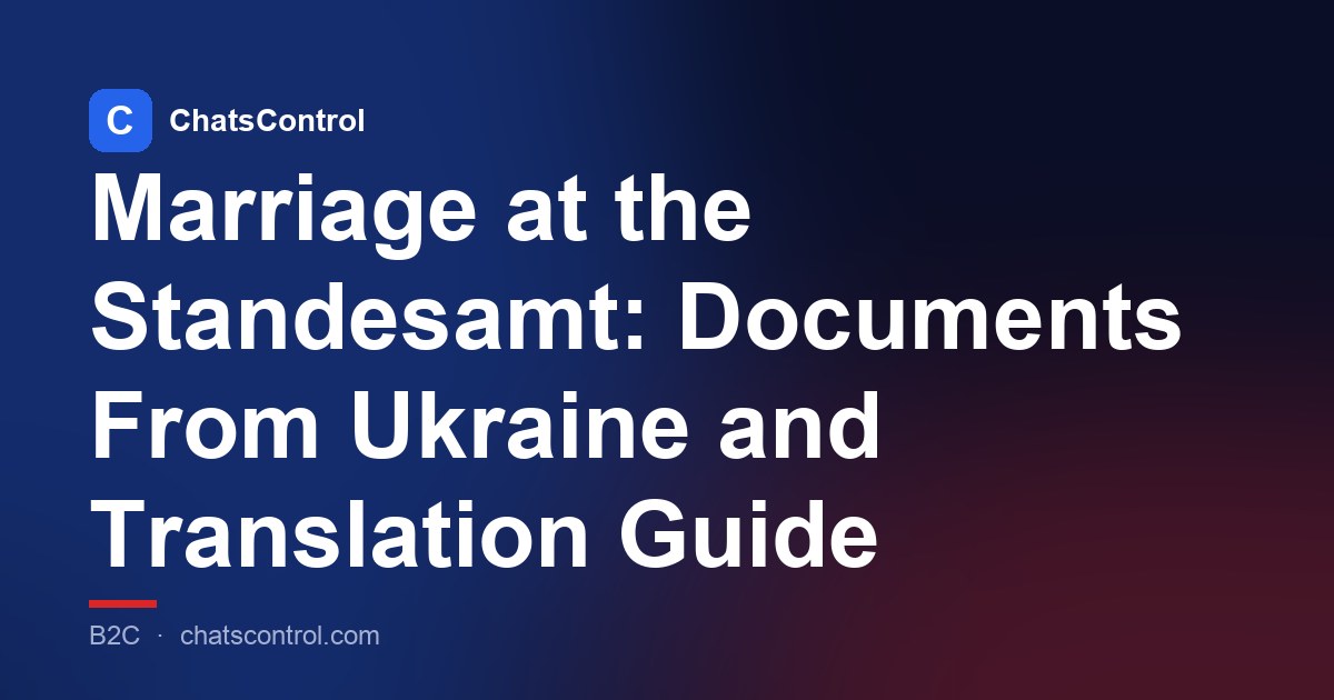 Marriage at the Standesamt: Documents From Ukraine and Translation Guide