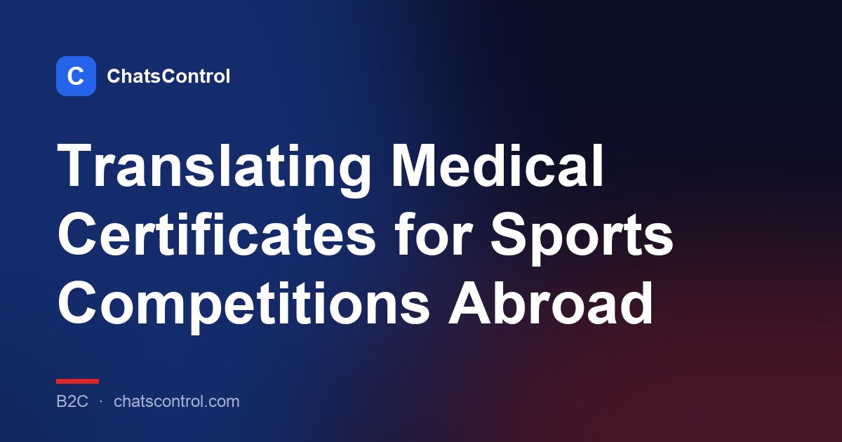 Translating Medical Certificates for Sports Competitions Abroad