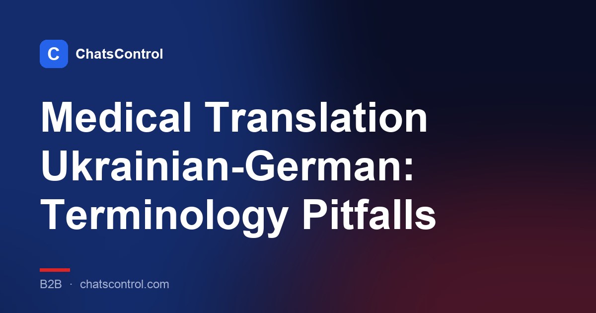 Medical Translation Ukrainian-German: Terminology Pitfalls