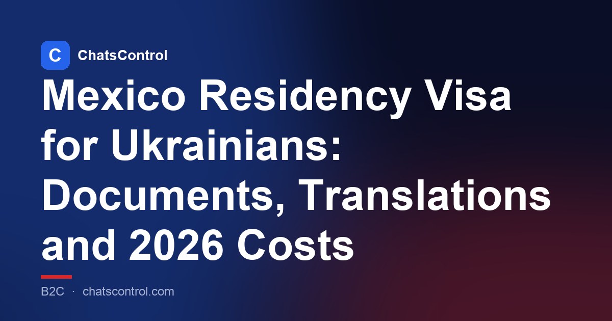 Mexico Residency Visa for Ukrainians: Documents, Translations and 2026 Costs