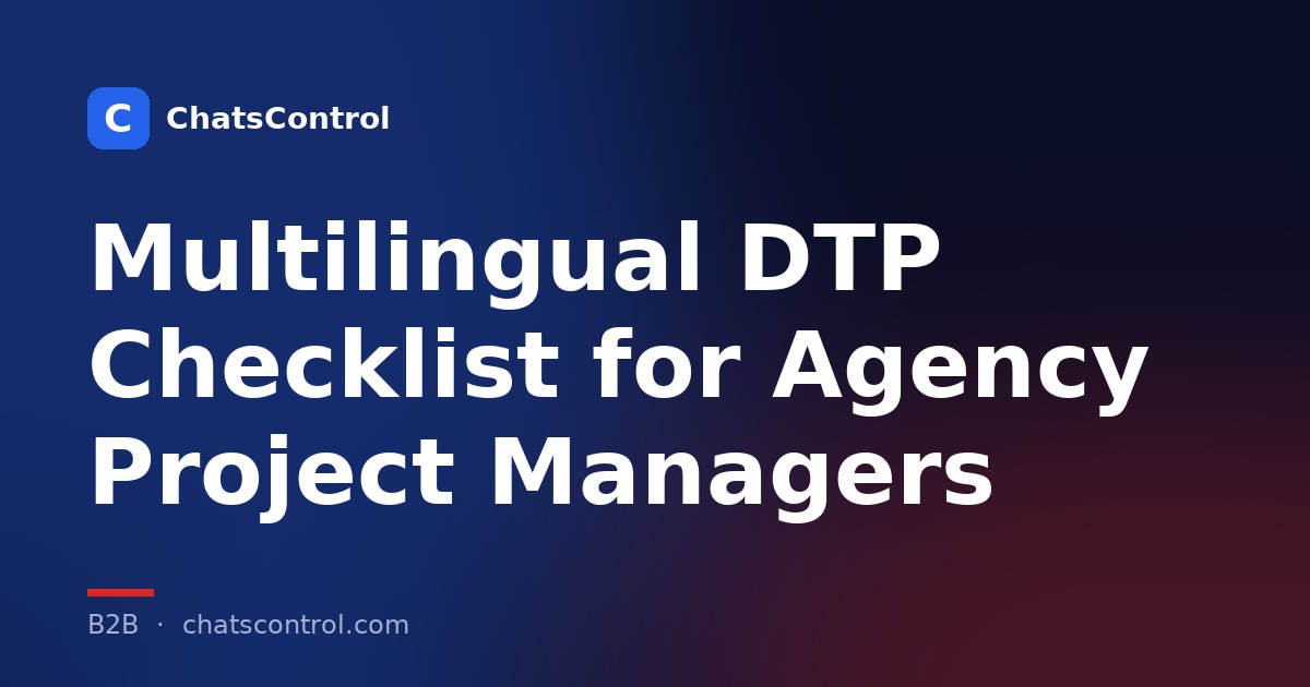 Multilingual DTP Checklist for Agency Project Managers